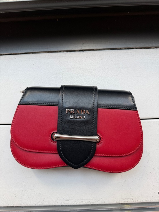 Prada Handbags - Prada Sidonie Red and Black leather Mini Shoulder/belt Bag
